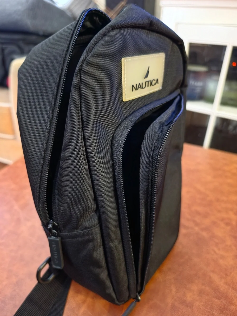 Nautica Navy Blue Black Sling Shoulder Crossbody Backpack Bag